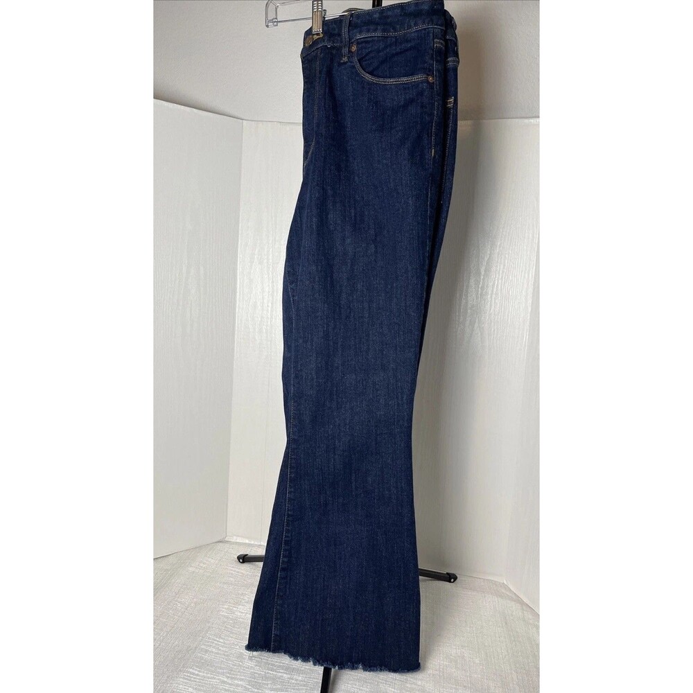 Ava & Viv Dark Wash Flare Jeans Women’s Plus Size 16 Frayed Hem Stretch Denim - Picture 3 of 14
